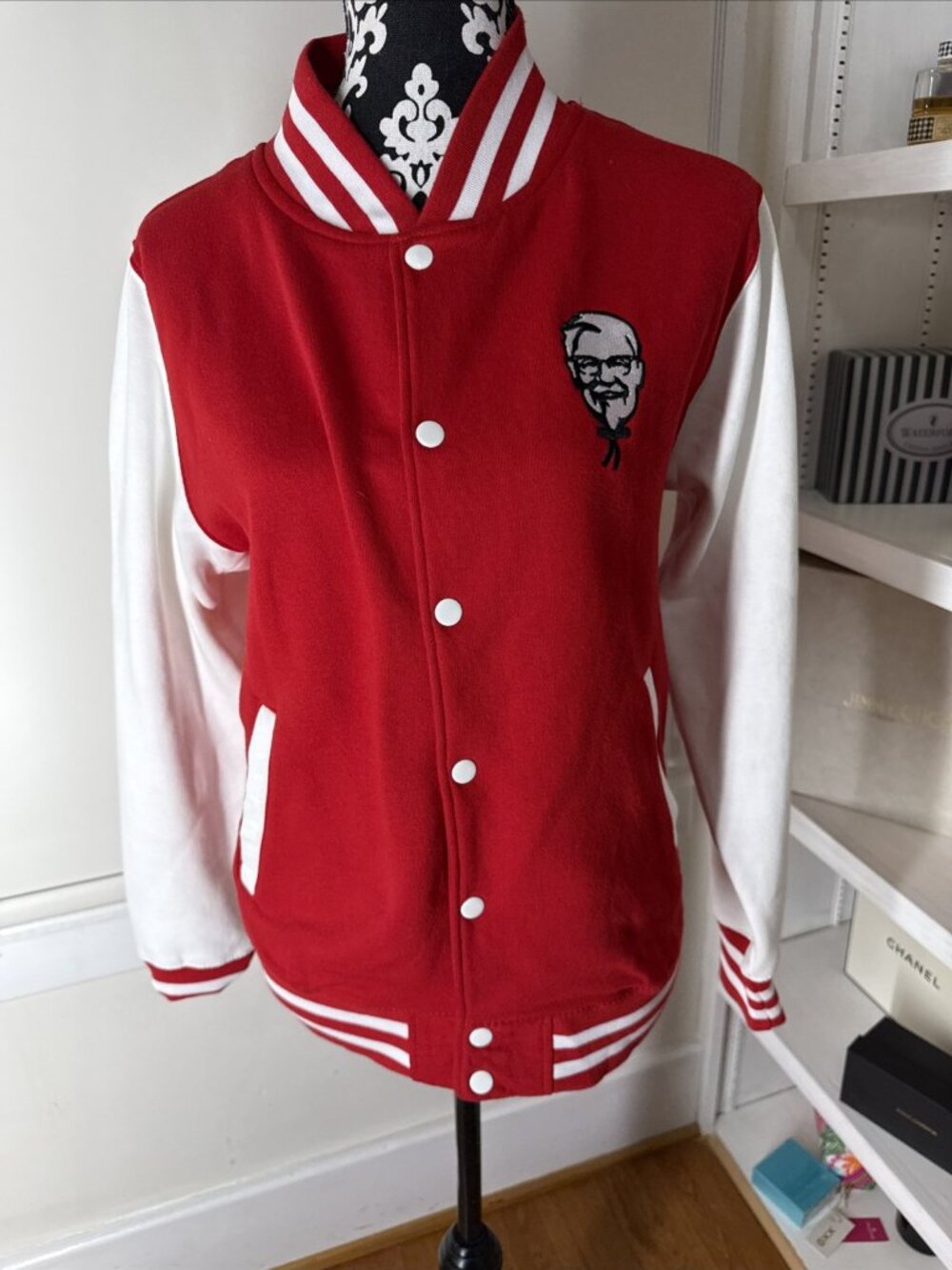 KFC VARSITY JACKET NWOT Sz S COLONEL Kentucky F Chicken Jack Always Original UK